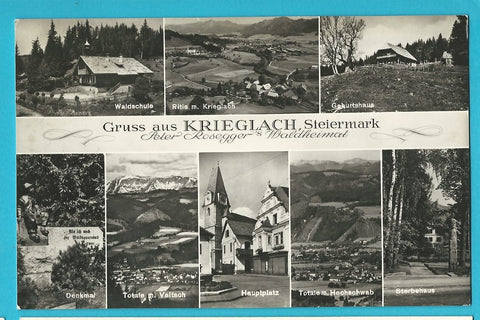 AK Gruss aus Krieglach. Peter Rosegger's Waldheimat.