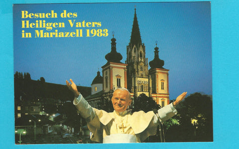 AK Besuch des Heiligen Vaters in Mariazell 1983.