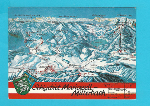 AK Schigebiet Mariazell - Mitterbach.