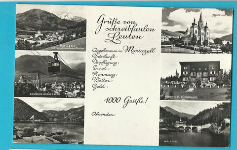 AK Mariazell. Grüße von schreibfaulen Leuten. (1960)