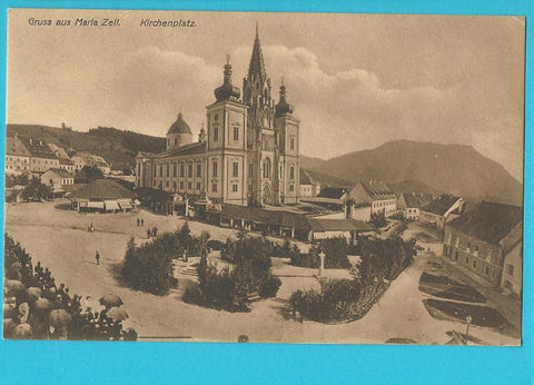 AK Gruss aus Maria Zell. Kirchenplatz.