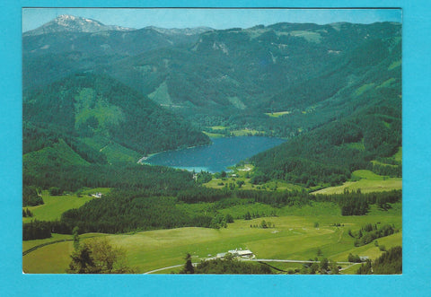 AK Mariazell. St. Sebastian mit Alpenflugplatz Erlaufsee und Dürrenstein.