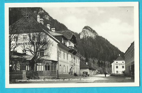 AK Gußwerk Strassenpartie mit Gasthof Bogensberger. (1933)