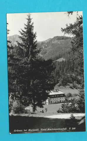 AK Grünau bei Mariazell. Hotel Marienwasserfall.
