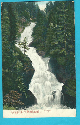 AK Gruss aus Mariazell. Lassingfall.