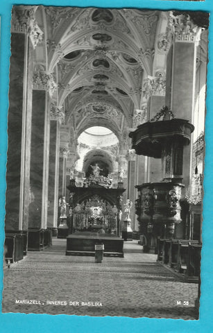AK Mariazell. Inneres der Basilika.