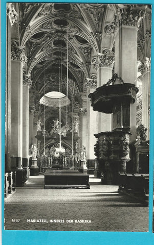 AK Mariazell. Inneres der Basilika.