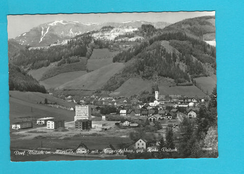 AK Dorf Veitsch im Mürztale mit Magnesitabbau geg. Hohe Veitsch. (1966)