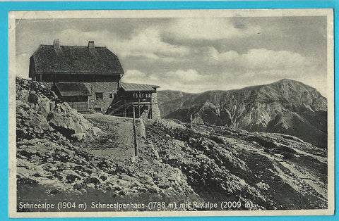 AK Schneealpe. Schneealpenhaus mit Raxalpe. (1942-43)