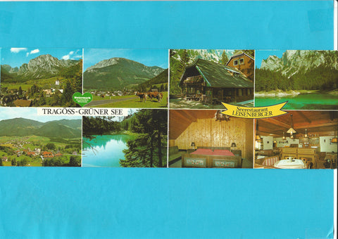 Doppel-AK Tragöss. Seerestaurant Leisenberger.