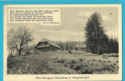 AK Peter Roseggers Geburtshaus in Krieglach-Alpl.
