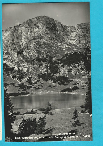 AK Sackwiesensee mit Seemauer. Hochschwabgebiet.