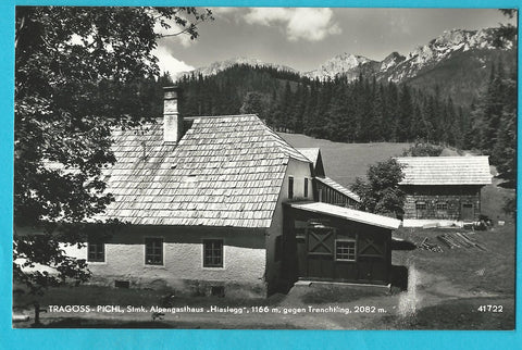 AK Tragöss-Pichl. Alpengasthaus Hiaslegg gegen Trenchtling. (1955)