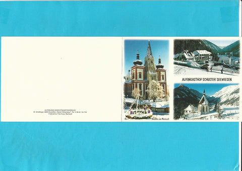 Doppel-AK Seewiesen. Alpengasthof Schuster. Fam. Silvia-Carmen und Walter Schuster.