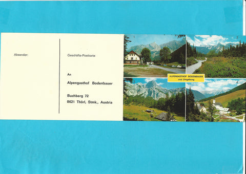 Doppel-AK Alpengasthof Bodenbauer und Umgebung.