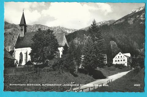 AK Seewiesen. Alpengasthof Jugendheim Schuster. (1958)