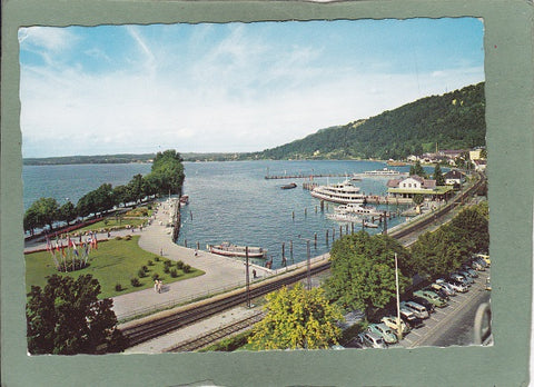 AK Bregenz, Hafen mit Blumenmolo.