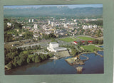 AK Bregenz am Bodensee gegen Schweizer Berge im Vordergrund Festspielhaus und Sportanlagen.