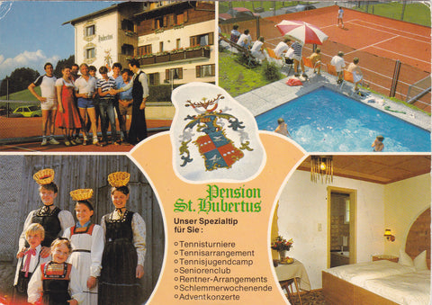 AK Großdorf über Egg, Bregenzerwald. Pension St. Hubertus. Kurt und Roshilde Meusburger.