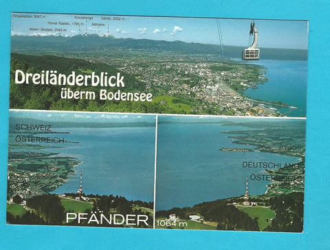 AK Bregenz. Dreiländerblick überm Bodensee.