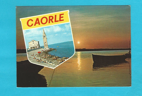 AK Caorle. Tramonto e la antica chiesa della Madonna.