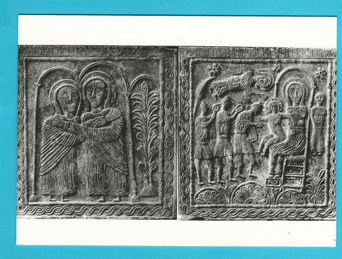 AK Cividale. Duomo Museo Cristiano. La visitazione L'Adorazione dei Magi. facce laterali dell'Altare di Ratchis.