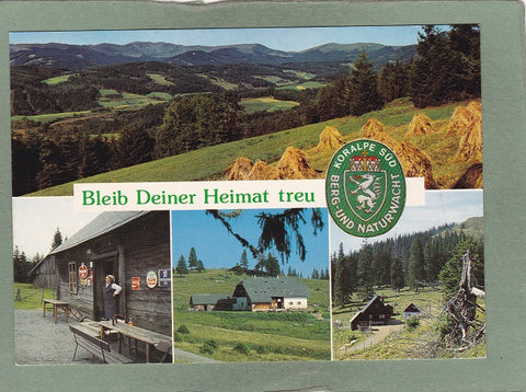 AK Berg- und Naturwacht Einsatzstelle Koralpe Süd Schwanberg. Links: Gasthaus Wirtbartl; Mitte: Brendlhütte; Rechts: Glitzhütte.