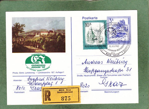 Postkarte Landesausstellung Erzherzog Johann 82. 8.5.-31.10. Stainz.