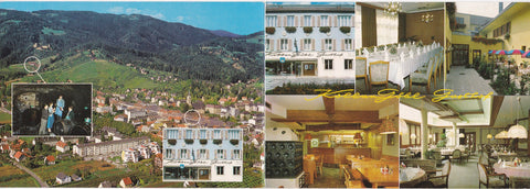 Doppel-Werbe-AK Deutschlandsberg. Gasthof Kollar-Göbl. Hauptplatz 10.