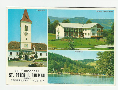 AK St. Peter im Sulmtal. Pension Waldesruh. Badeteich.