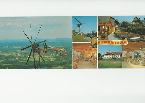 Doppel-AK St. Stefan ob Stainz. Buschenschank und Schilcherweinbau Familie Lazarus vlg. Pers. Langegg a.d. Schilcherstraße 20.