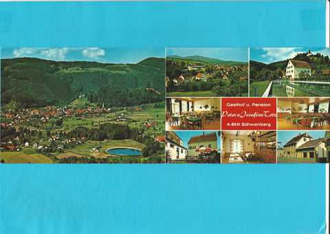 Doppel-AK Schwanberg. Gasthof u. Pension Peter u. Josefine Totz.