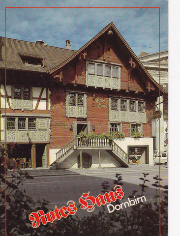 AK Gartenstadt Dornbirn. Rotes Haus am Marktplatz.