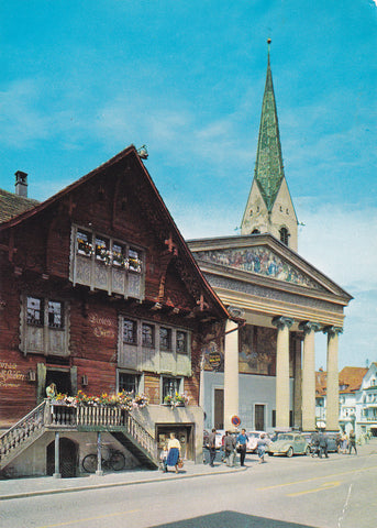 AK Dornbirn, Rotes Haus a. Marktplatz.