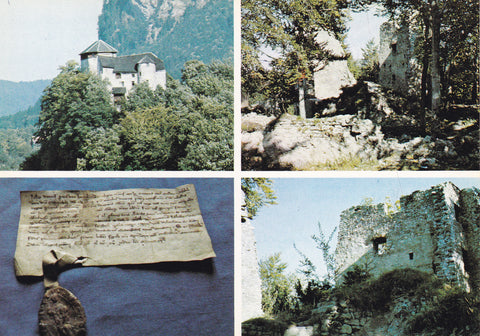 AK Hohenems. Burg Glopper. Älteste Urkunde des Palastarchives. Ruine Altems.