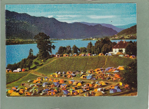 AK Campingplatz „Berghof“ am Ossiacher See gegen Stift Ossiach.