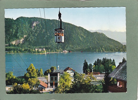 AK Ossiachersee mit Talstation Kanzelbahn im Hintergrund Grand Hotel und Ruine Landskron