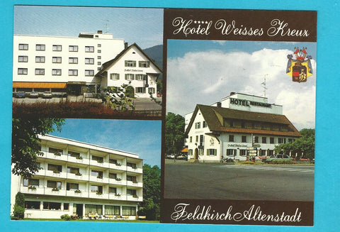 AK Feldkirch - Altenstadt. Hotel Restaurant Weisses Kreuz. Familie A. und T. Herburger.