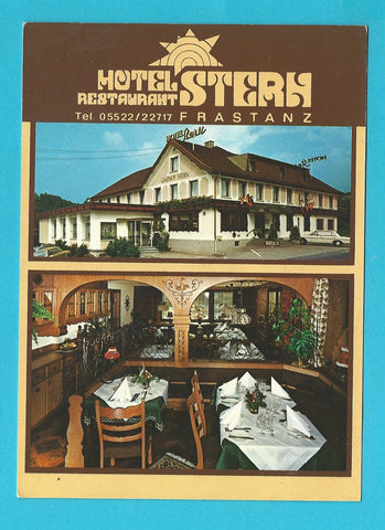 Werbe-Karte (knickbar) Frastanz. Hotel Gasthof Stern. Besitzer: H. u. Ch. Wieser.