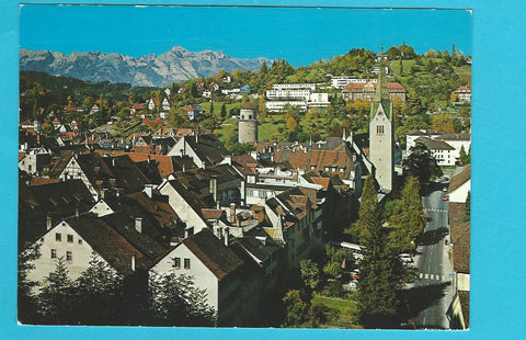 AK Blick von der Schattenburg auf Feldkirch.