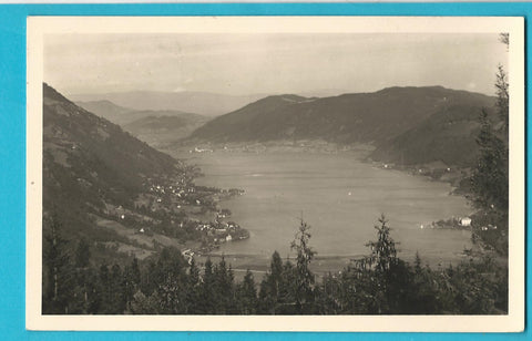 AK Blick vom Oswaldiberg auf den Ossiachersee.