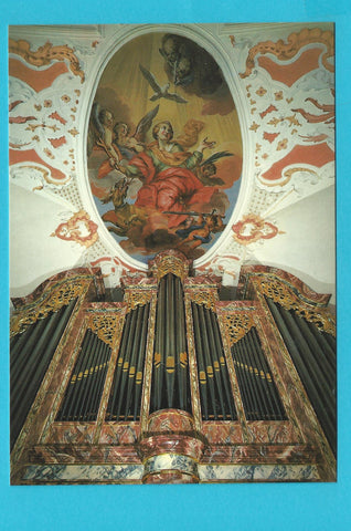 AK Stiftskirche Ossiach. Wilhelm Backhaus Gedächtnis Orgel mit Cäcilienfresko.