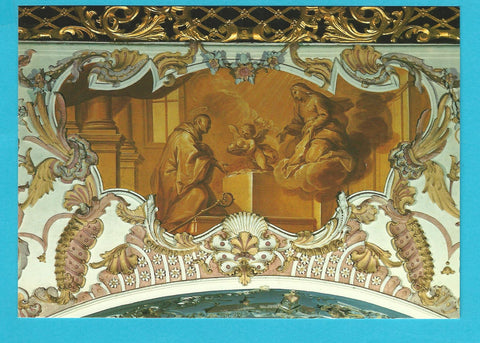 AK Stiftskirche Ossiach. Abt Werner mit den drei Kristallkugeln.
