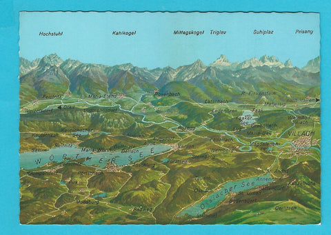 AK Kärntner Seen-Gebiet mit den Karawanken.