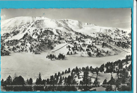 AK Wintersportplatz Turracherhöhe. Brandstätter's Schlepplifte mit Kornock u. Rinsennock. (1958)