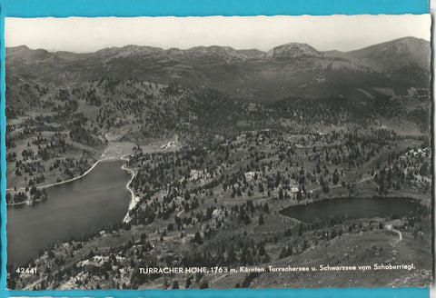 AK Turracher Höhe Turrachersee u. Schwarzensee vom Schoberriegl. (1958)