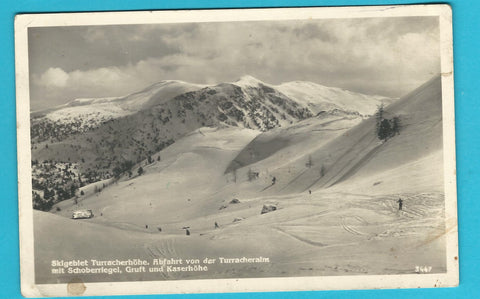 AK Skigebiet Turracherhöhe. Abfahrt von der Turracheralm mit Schoberriegel, Gruft und Kaserhöhe.