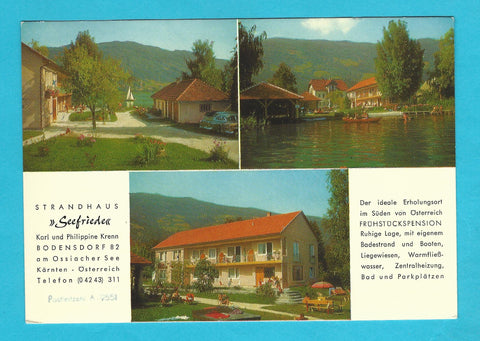 AK Bodensdorf 82 am Ossiacher See. Strandhaus Seefriede.