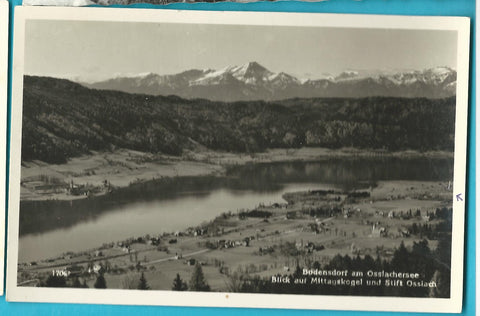 AK Bodensdorf am Ossiachersee. Blick auf Mittagskogel und Stift Ossiach.