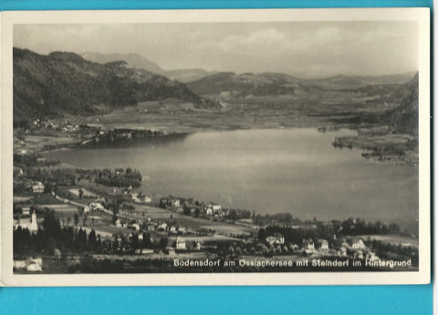 AK Bodensdorf am Ossiachersee mit Steindorf im Hintergrund.